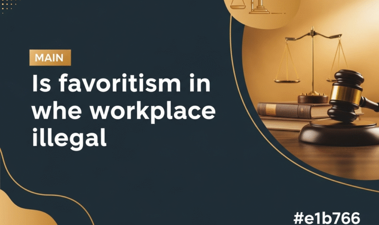 Is Favoritism in the Workplace Illegal